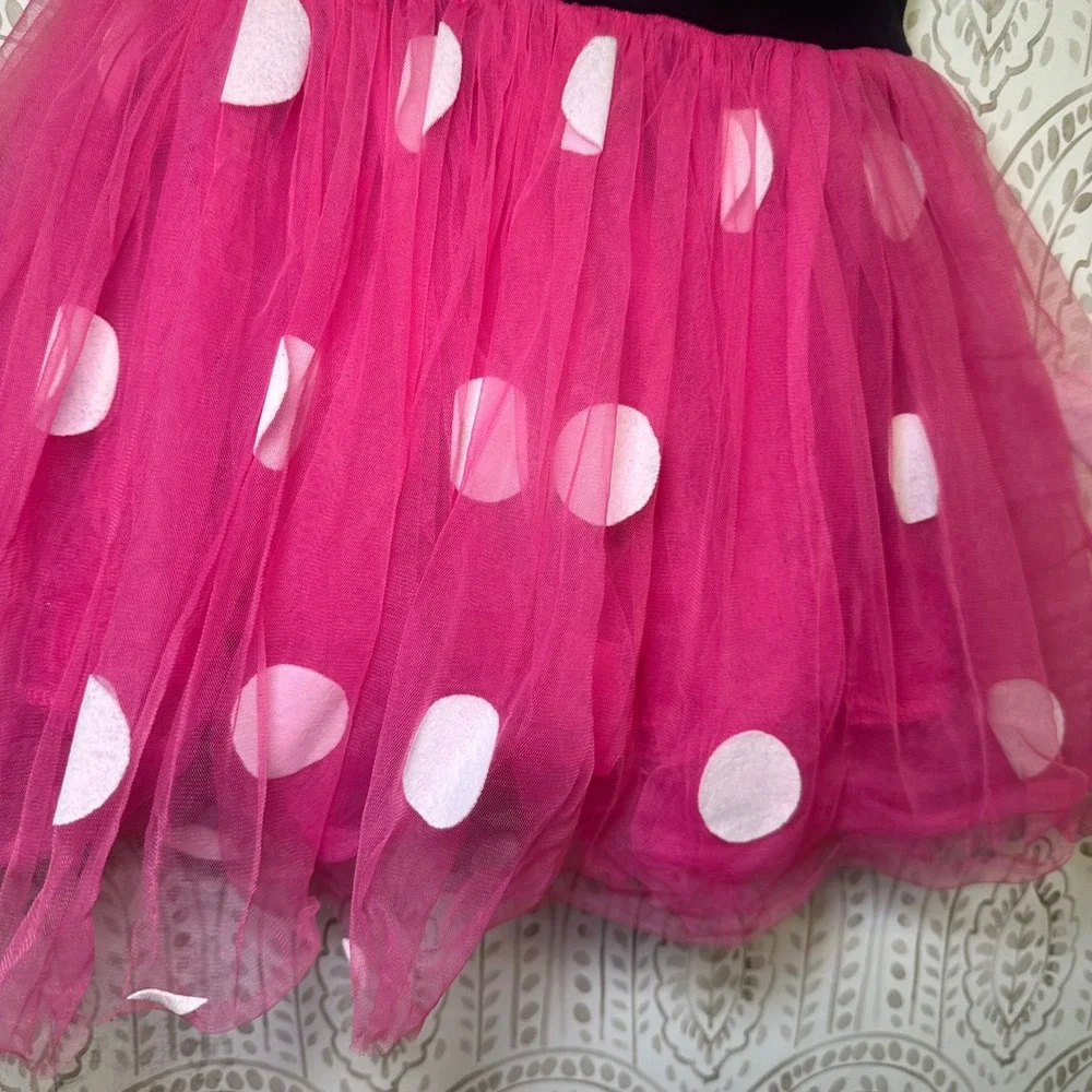 Kids Black Birthday Girl Tutu Dress Size‎ small Hot Pink Polka Dot